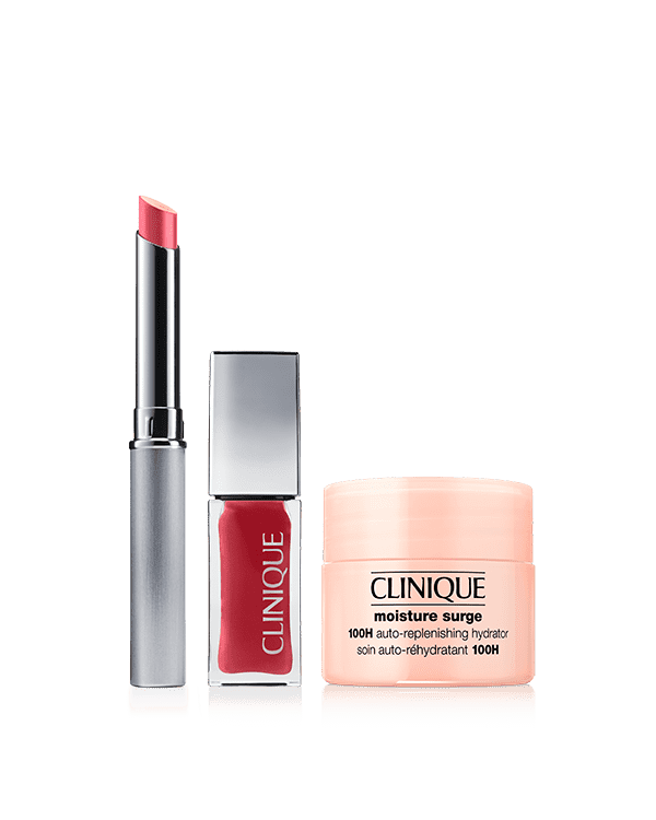 Pink Honey Lip Bundle + Moisture Surge™ 100H Mini, Two ways to wear fan-favorite Pink Honey, our rosy lip shade. <b>A $69 value.</b>