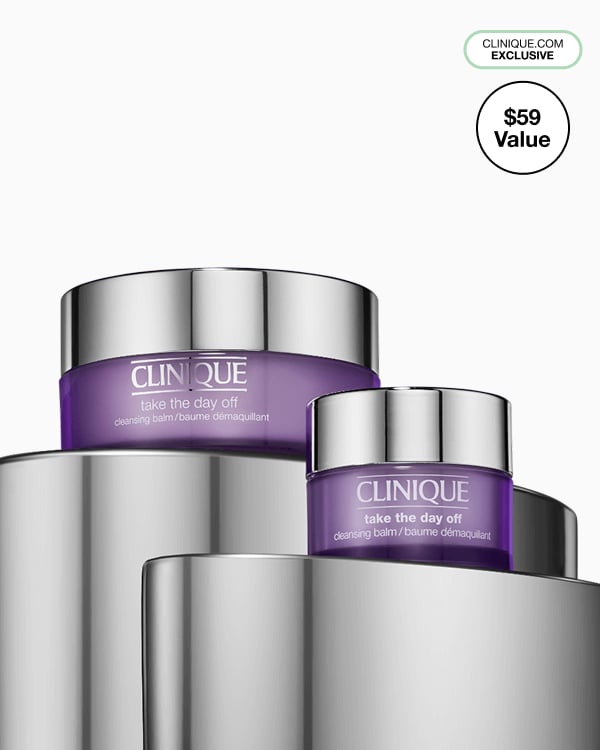 Take The Day Off Home + Away Duo<br><s>$59</s> <span style="color: #ba0000;">$44</span> at checkout, Double up on our bestselling cleansing balm — A $59 value. Exclusively on Clinique.com. *This value set is excluded from additional discounts.