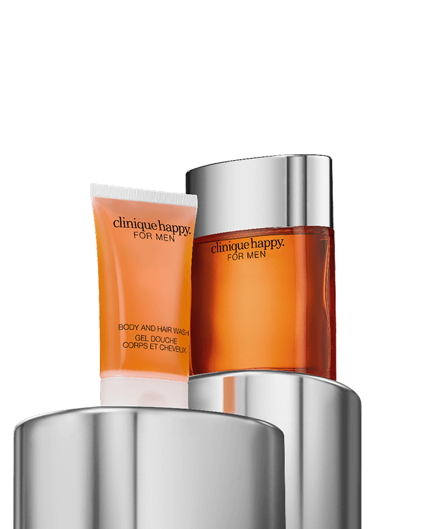 Happy for Him: Cologne Set, A fresh fragrance spray and body wash duo for men.