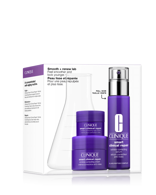 Smooth &amp; Renew Lab Skincare Set, 3 de-aging experts for smoother, younger-looking skin. A $118.00 value.
